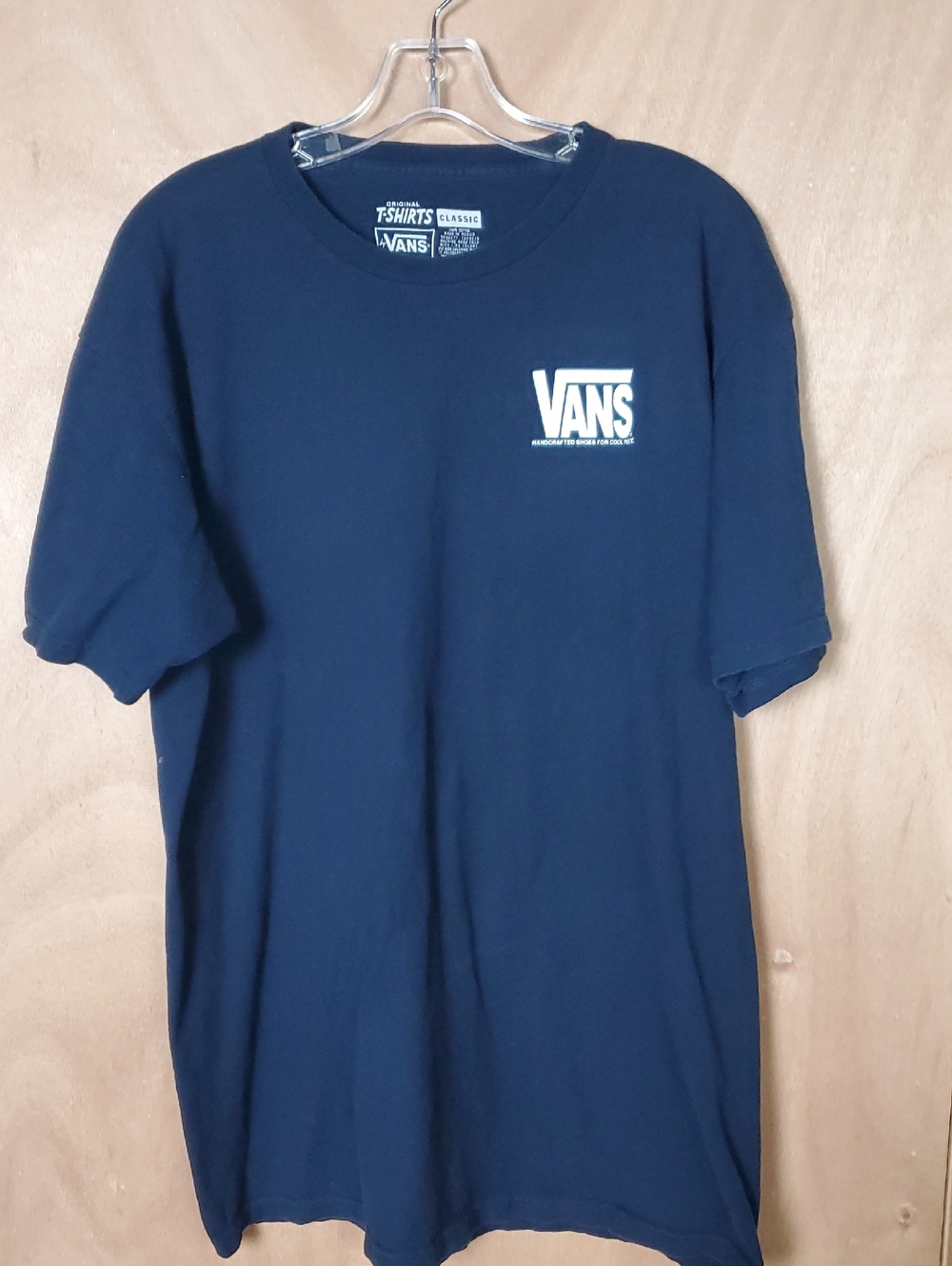 Vans Navy Short Sleeve Tee with White Chest Logo